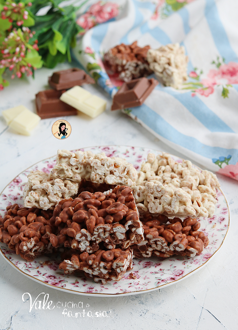 BARRETTE AL RISO SOFFIATO E CIOCCOLATO ricetta con 2 ingredienti