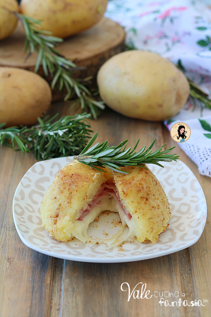 TORTINO DI PATATE MONOPORZIONE ricetta con prosciutto e formaggio