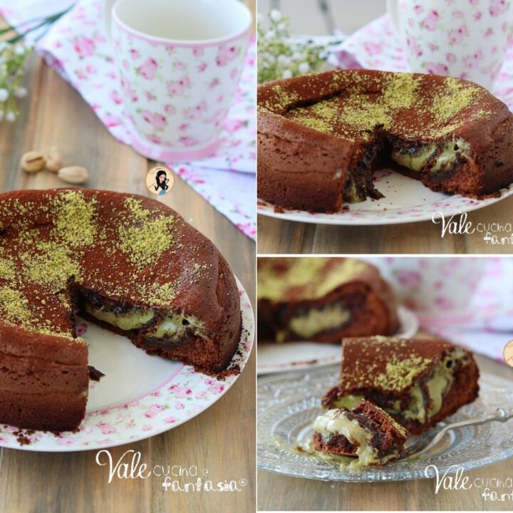 TORTA CREMOSA CIOCCOLATO E PISTACCHIO ricetta torta dal cuore morbido al pistacchio, facile da preparare e golosissima