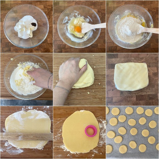 BISCOTTI ALLA PANNA ricetta facile con pasta frolla alla panna, ricetta biscotti con pasta frolla alla panna fresca golosissimi e profumati