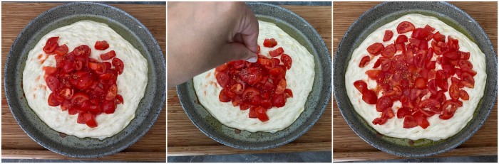 FOCACCIA BARESE ricetta pugliese con pomodorini e olive, ricetta focaccia pugliese fatta in casa, buona, morbida e facile.
