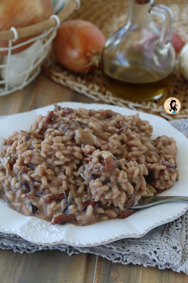 RISOTTO CON RADICCHIO E TALEGGIO ricetta primo piatto di riso cremoso e facile con speck, riso con radicchio e speck veloce e gustoso