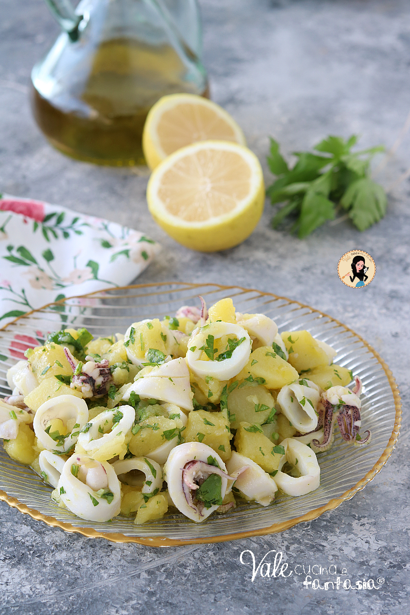 INSALATA DI CALAMARI E PATATE ricetta di pesce facile