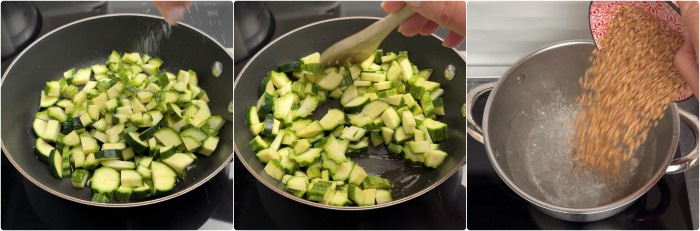 Farro con tonno e zucchine  con limone ricetta primo piatto estivo 