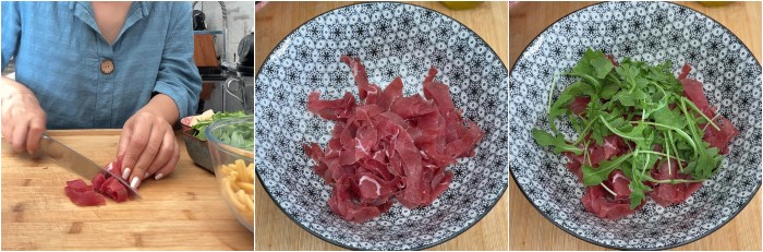 Pasta fredda bresaola rucola e Grana ricetta estiva pronta in 15 minuti!