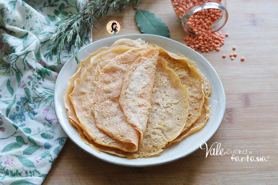 Crepes di lenticchie con 2 ingredienti ricetta senza uova, senza latte, vegane, leggere, sane e buonissime! 