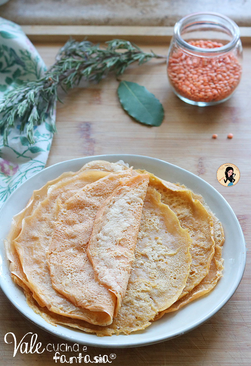 Crepes di lenticchie con 2 ingredienti ricetta senza uova, senza latte, vegane, leggere, sane e buonissime! 
