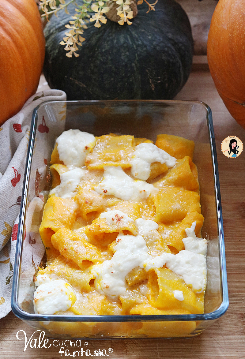 Pasta al forno con zucca e stracchino ricetta con crema di zucca