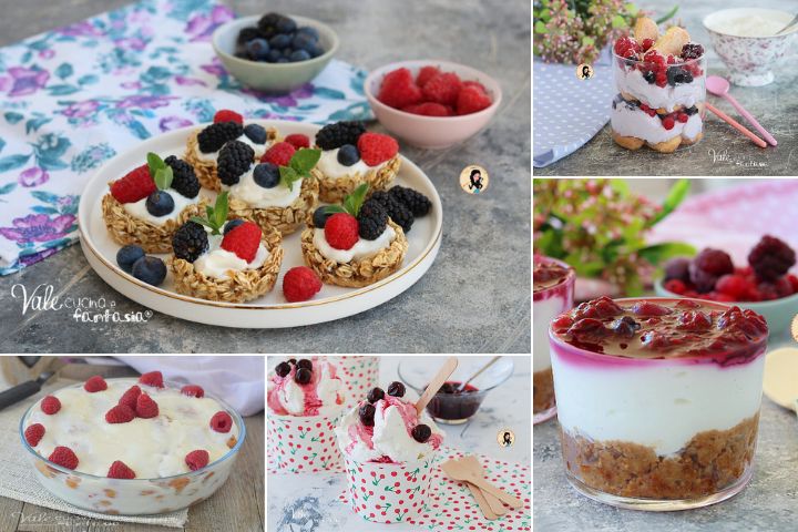 5 Dolci freddi con lo yogurt ricette da tenere pronte in frigorifero, fresche, veloci e perfette come dessert di fine pasto e per merenda.