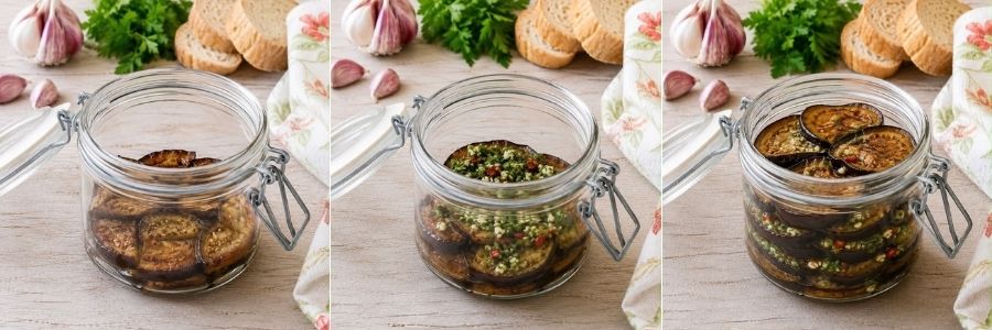 Melanzane al forno sott'olio ricetta facile per preparare le melanzane in barattolo fatte in casa con un metodo sicuro e veloce.