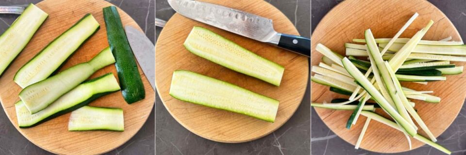 Spaghetti di zucchine al pomodoro in padella ricetta facile e sfiziosa per Cucinare le zucchine, come fare gli spaghetti di zucchine leggeri.