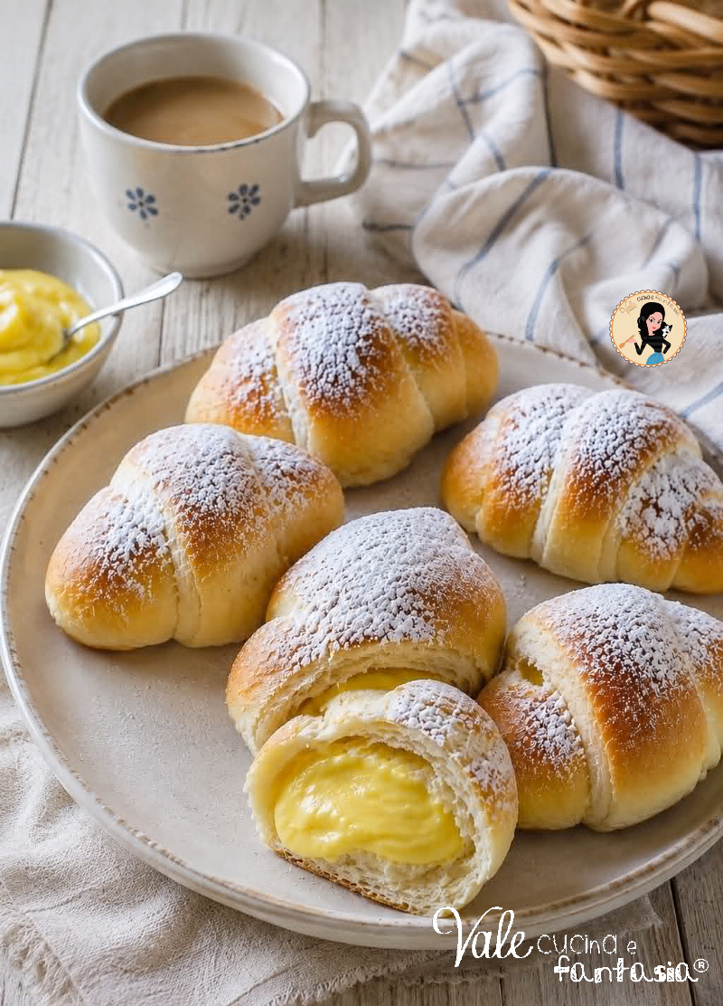 Cornetti alla crema fatti in casa sofficissimi! Una ricetta per preparare in casa i cornetti, che non mollerete più!