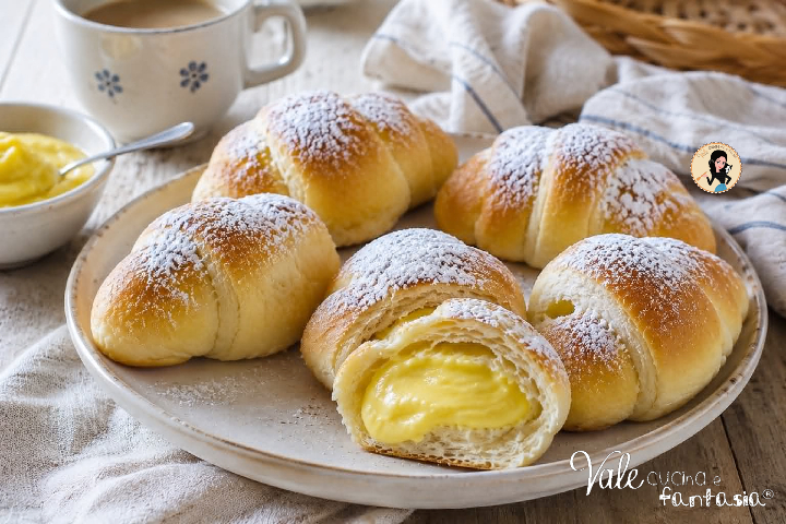 Cornetti alla crema fatti in casa sofficissimi! Una ricetta per preparare in casa i cornetti, che non mollerete più!