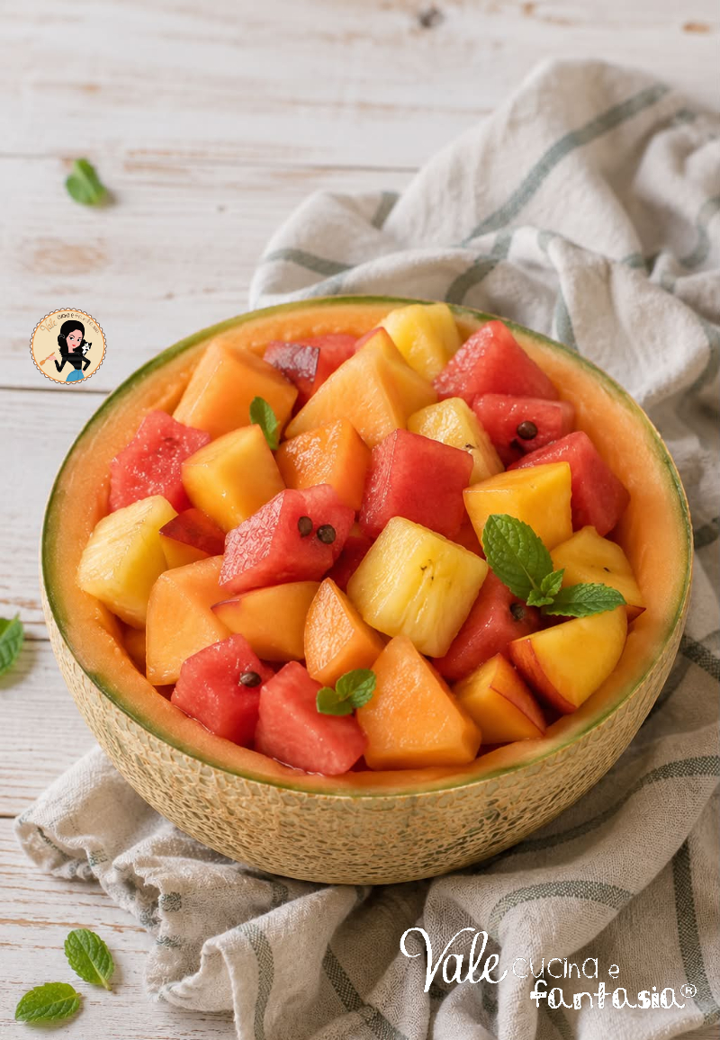 Melone ripieno di frutta la ricetta con la frutta della vostra estate, la ricetta del melone ripieno di macedonia di frutta facile e veloce!