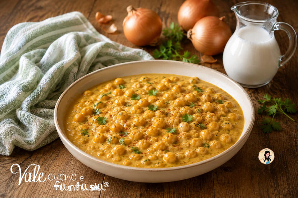 Masala di ceci ricetta facile della cucina indiana a base di ceci con latte di cocco e spezie, ceci al cocco con spezie facili e cremosi.