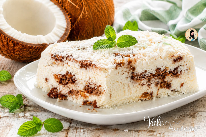 Semifreddo al cocco e ricotta ricetta estiva dolce freddo e veloce, come si fa il semifreddo al cocco fatto in casa che non ghiaccia!