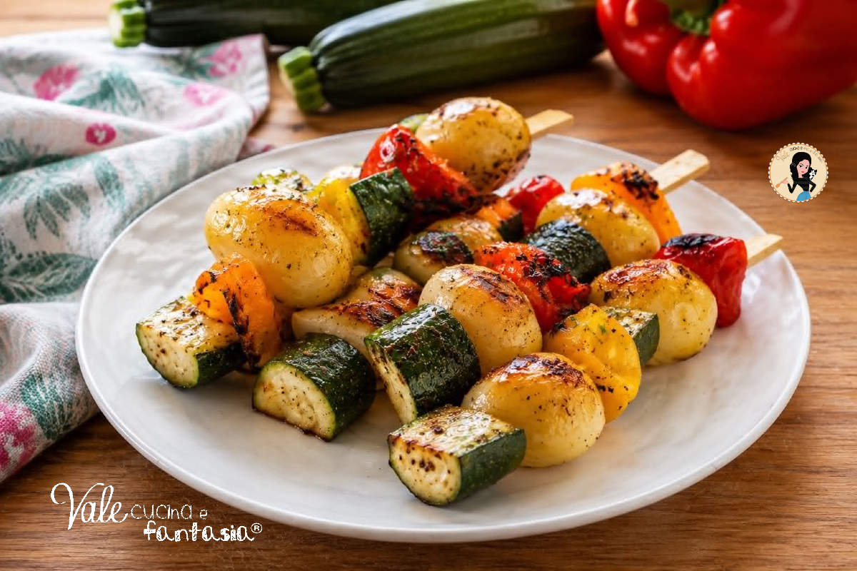 Spiedini di verdure ricetta in padella o al forno, leggera, facile e buonissima per gustare le verdure in modo diverso e sfizioso!