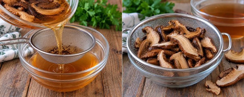 Come cucinare i funghi secchi, quanto tenerli in ammollo, come strizzarli, come utilizzare l'acqua dei funghi e come cuocerli