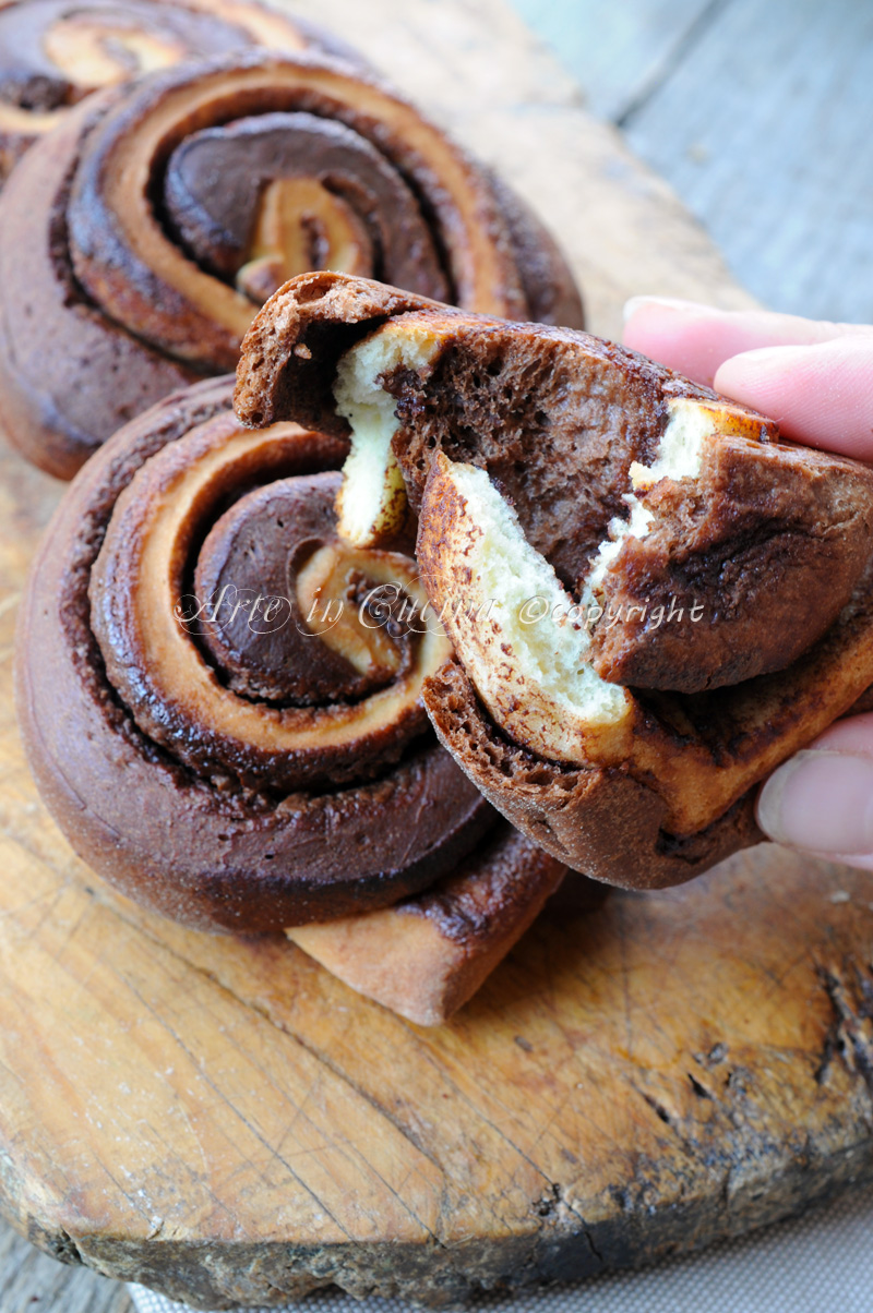 Girelle di pan brioche bicolore alla nutella vickyart arte in cucina