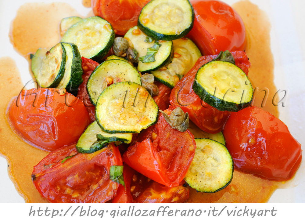 Pomodori grigliati e zucchine all'insalata veloce e light vickyart arte in cucina