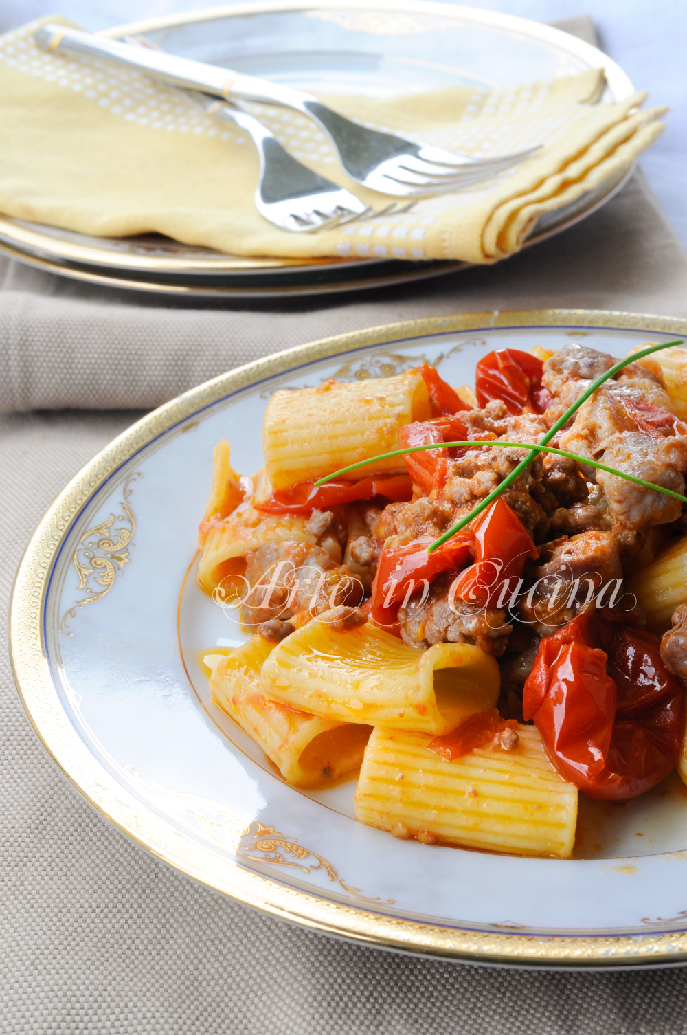 Pasta salsiccia e pomodorini ricetta veloce vickyart arte in cucina