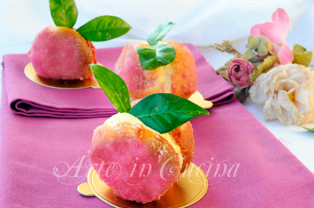 Pesche dolci di Prato alla crema ricetta facile vickyart arte in cucina