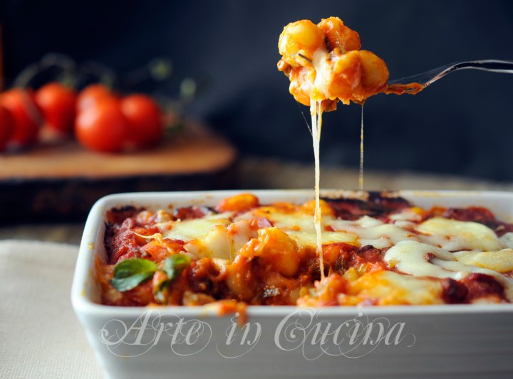 Gnocchi con melanzane a funghetto al forno vickyart arte in cucina