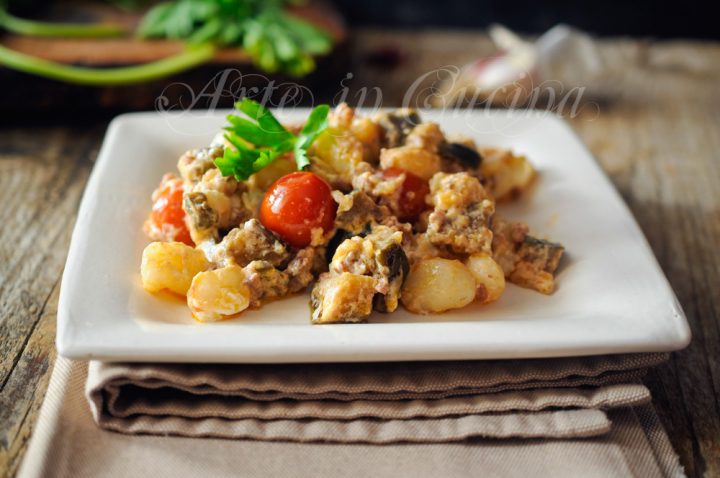 Gnocchi melanzane e ricotta con carne macinata vickyart arte in cucina