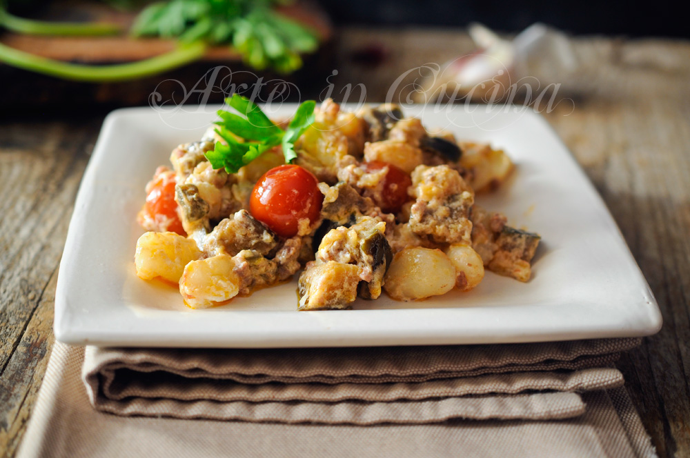 Gnocchi melanzane e ricotta con carne macinata vickyart arte in cucina