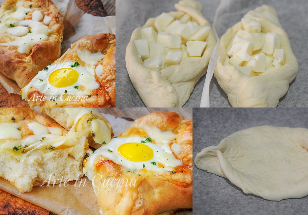 Khachapuri barchette di pane uovo e formaggio veloci vickyart arte in cucina