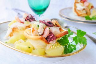 Cestini di pane con insalata di mare e patate vickyart arte in cucina