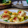 Rotolini di zucchine gratinate con pancetta e Asiago vickyart arte in cucina