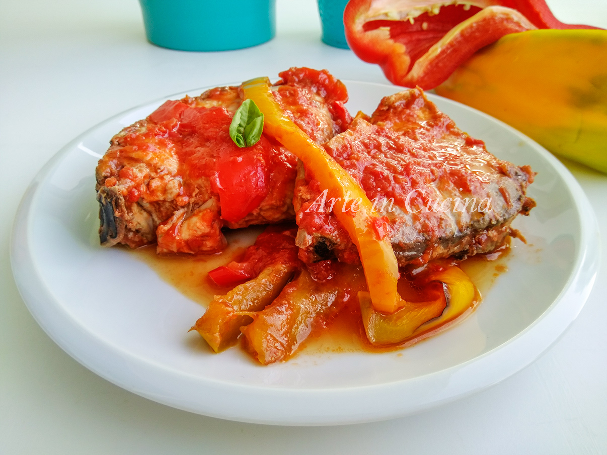 Pesce spada con peperoni ricetta veloce vickyart arte in cucina
