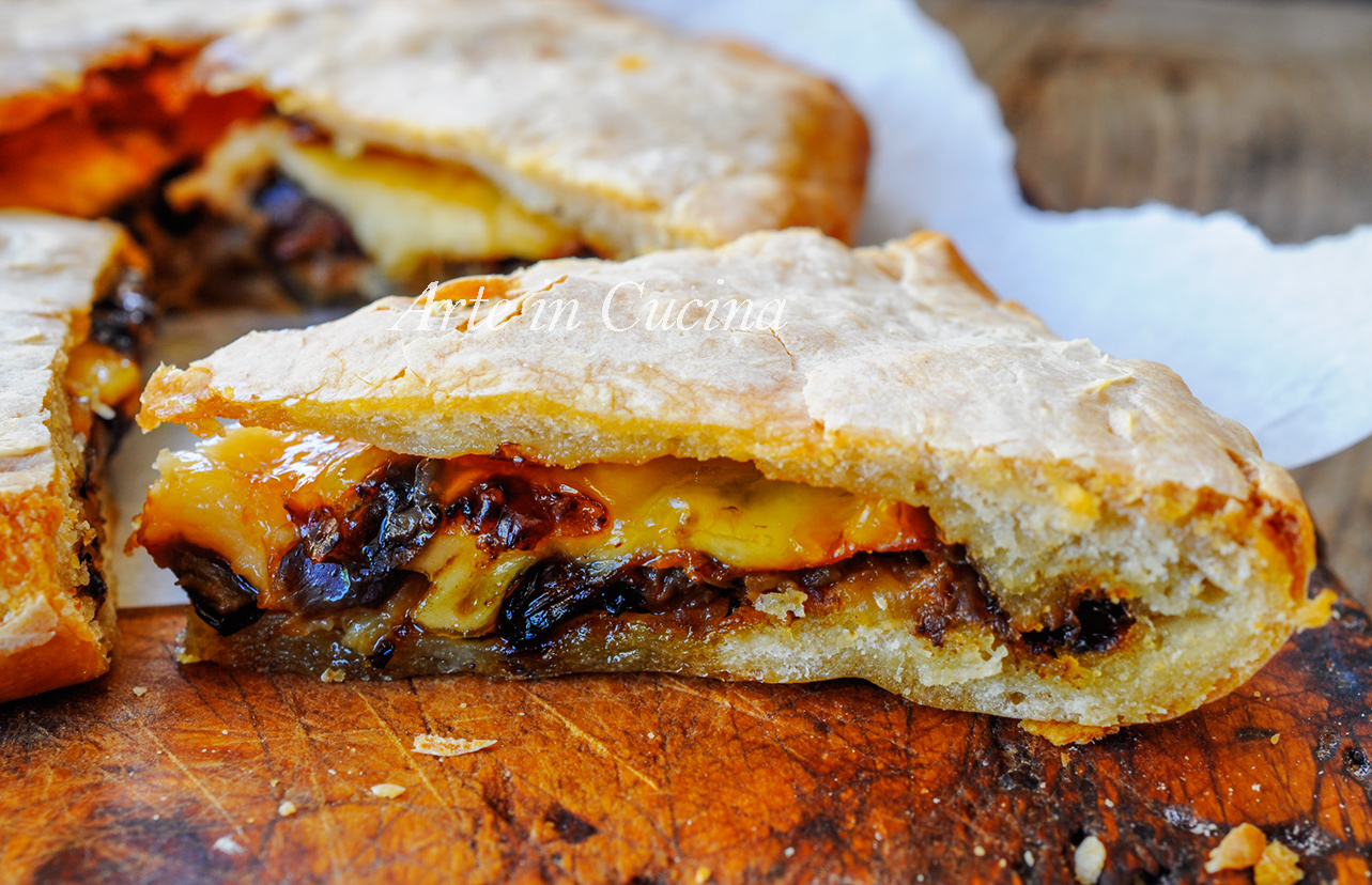 Schiacciata di melanzane e provola ricetta veloce vickyart arte in cucina