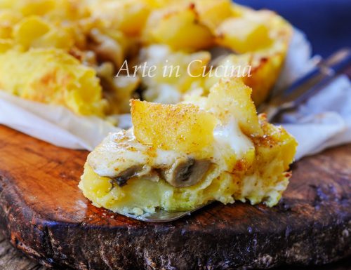 Sbriciolata di patate e funghi gratinata ricetta facile