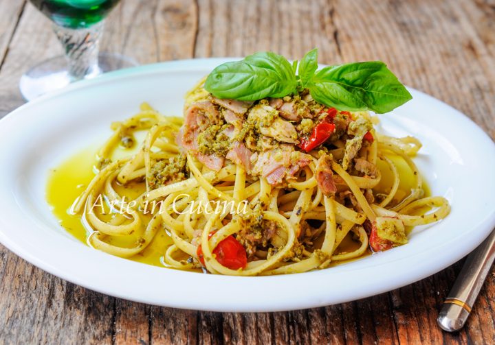 Spaghetti al pesto e prosciutto ricetta veloce vickyart arte in cucina