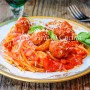 Spaghetti with meatballs con polpette Lilly e il vagabondo vickyart arte in cucina