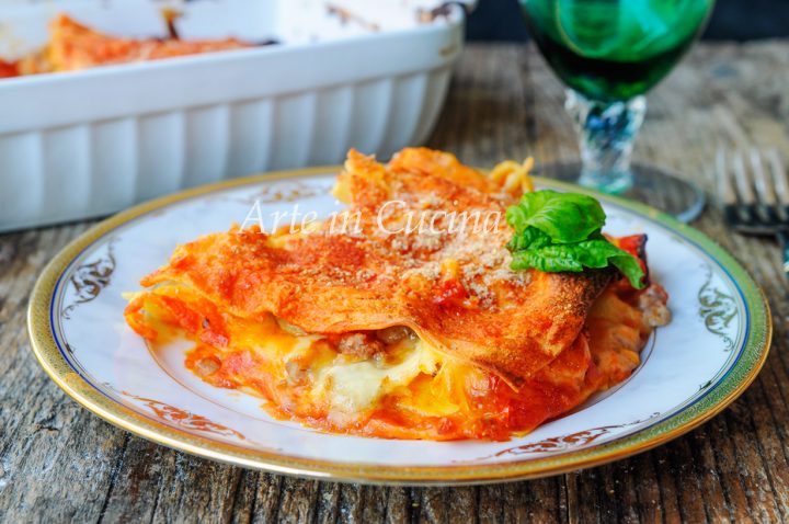 Lasagna zucca e salsiccia gratinata al forno vickyart arte in cucina