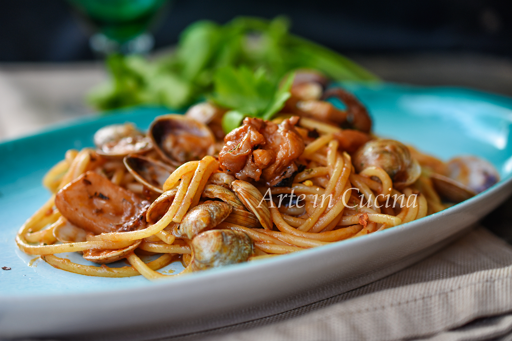 Spaghetti lupini e seppie ricetta di pesce vickyart arte in cucina