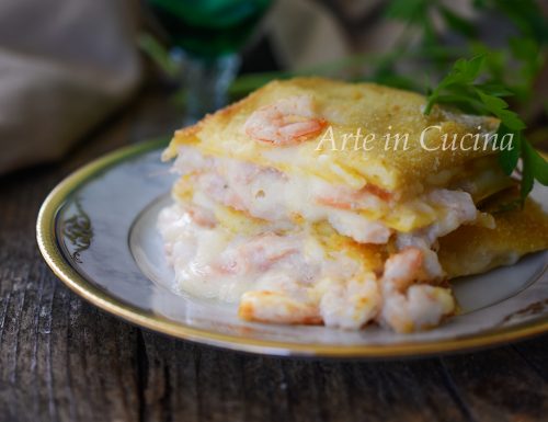 Lasagne salmone e gamberetti con besciamella