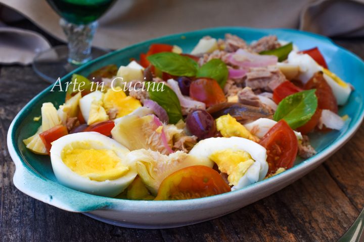 Insalata nizzarda ricetta francese salade niçoise piatto tipico vickyart arte in cucina