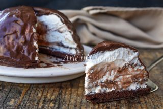 Zuccotto pinguino nutella e cioccolato semifreddo veloce vickyart arte in cucina