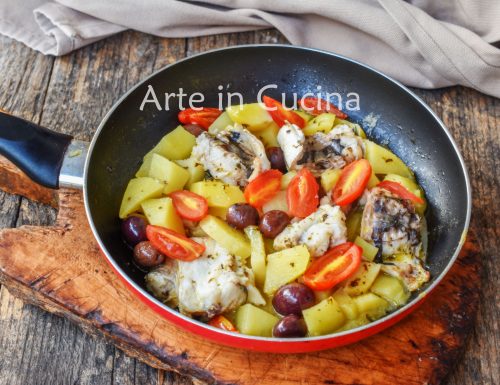 Merluzzo in padella con patate e olive