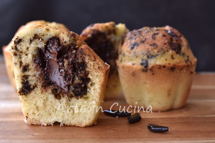 Muffin alla liquirizia e nutella