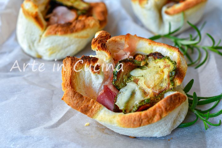 Cestini di pancarrè zucchine e prosciutto antipasto