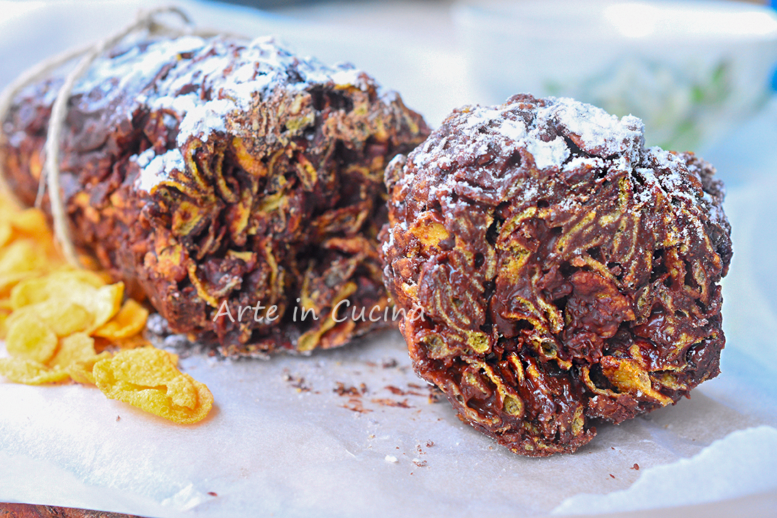 Salame di cioccolato ai corn flakes