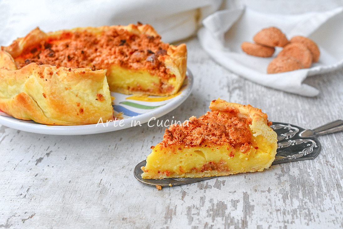 TORTA di SFOGLIA CREMA e AMARETTI dolce VELOCE