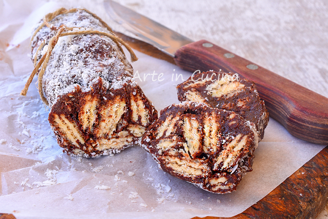 SALAME WAFER NUTELLA e COCCO dolce freddo SENZA UOVA