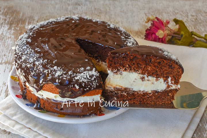 Torta Pinguino Cocco E Nutella Veloce Con Panna E Cioccolato