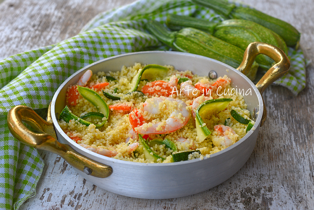 COUS COUS ZUCCHINE E GAMBERETTI facile e veloce